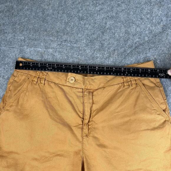 Anthropologie Level 99 Shorts Women's 31 Orange Linen Tencel Blend Travel - Picture 5 of 9
